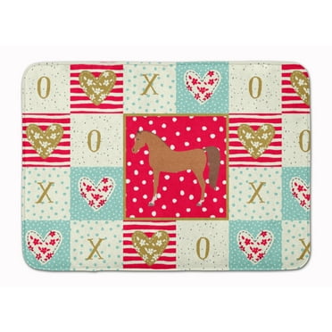 Carolines Treasures CK5338RUG Arabian Horse Love Machine Washable Memory Foam Mat Red 19 X 27" multicolor