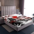thumbnail image 4 of Erosebridal Red Sun Sheet Set Queen, Flower Tree Bedding Sets Queen Size, Mount Fuji Room Decor 4-Piece, 4 of 7