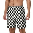thumbnail image 2 of Gaeub Black and White Checkerboard Mens Swim Trunks Stretch Beach Shorts Quick Dry for Men Swim Shorts Swimwear with Pockets- Medium, 2 of 9