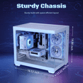 thumbnail image 3 of Mloong Gaming PC Desktop AMD Ryzen 5 5500 GeForce RTX 5060 1TB SSD 16GB RAM 650W Win11 WIFI White, 3 of 10