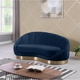 thumbnail image 2 of Maklaine Contemporary Upholstery Navy Velvet Chaise, 2 of 7