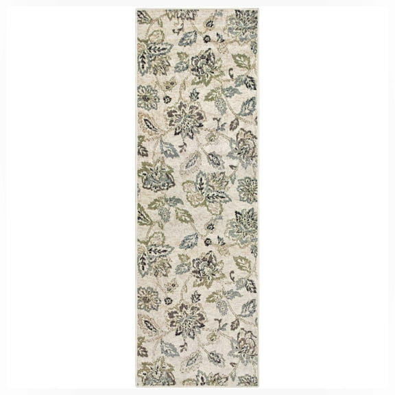 Superior Jacobean Floral Indoor Runner Rug, 2' 7" x 8', Multi-Colored