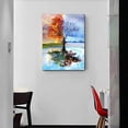 thumbnail image 2 of Four Season Tree of Life Poster with Framed Print Canvas Painting Picture Wall Art for Home Decorations Wall Decor 12 x 16, 2 of 6