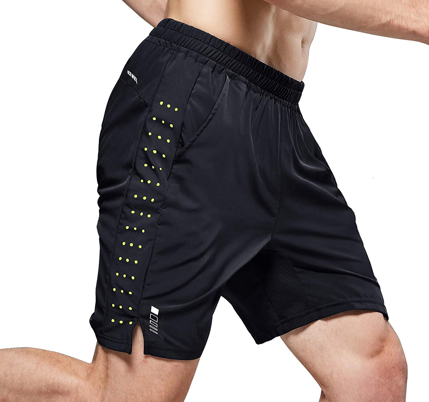 Mens Gym Workout Shorts Quick Dry Lightweight Athletic Training Running Hiking Jogger with Zipper Pockets