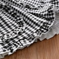 thumbnail image 4 of Girls Plaid Shorts Elastic Waist Wide Leg Ruffle Cute Loose Casual Summer Beach Travel Shorts Black 4-5Y, 4 of 6