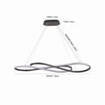 thumbnail image 2 of 39inch Modern LED Pendant Light, Infinity Design Hanging Ceiling Fixture, Adjustable Height, Dimmable for Living Room, Dining Room, Bedroom, Black Finish, 2 of 8