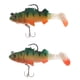 thumbnail image 4 of 2 uds, señuelos de suave con ojos 3D realistas, señuelos de natación con cola en anzuelos para trucha, salmón, lubina Verde DYNWAVEMX Señuelos de pesca de plomo suave, 4 of 7