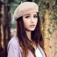 thumbnail image 3 of Zhaomeidaxi Wool warm beret ladies classic pure color sweet cold-proof fashion French beret wool felt Women Cap Gift Casual, 3 of 3
