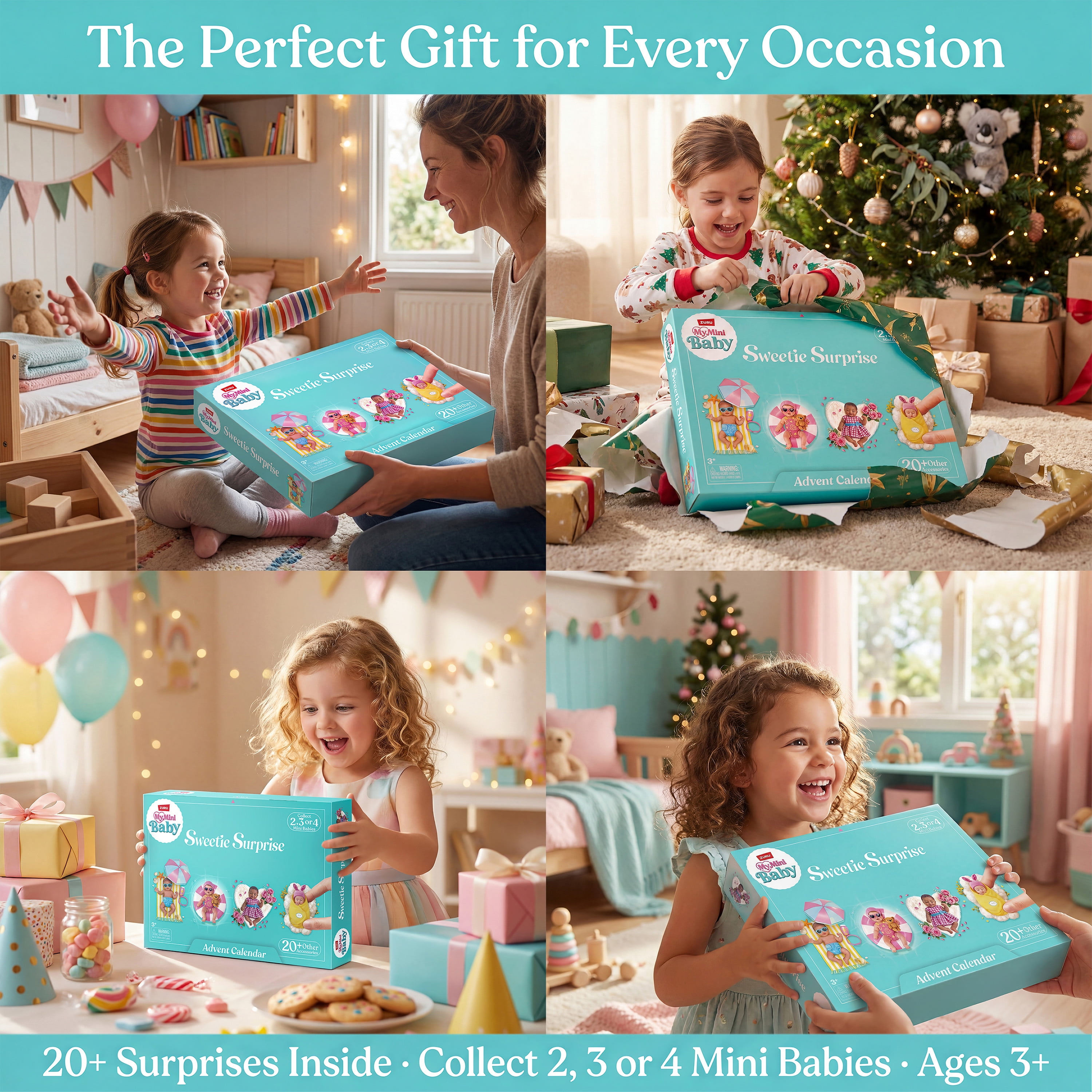 My Mini Baby Advent Calendar by ZURU - 2 Exclusive Dolls & 20+ Collectible Accessories. A Festive Miniatures Countdown Set for Girls & Doll Collectors