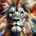 thumbnail image 6 of WYYP Colorful Lion Round Tablecloth Waterproof 100% Polyester Fiber Full Width Single-Sided Printing White, 6 of 8