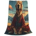 thumbnail image 2 of Pofeuu Meditating Golden Retriever Print Ultra-Soft Micro Fleece Blanket,for Bed Or Sofa,All Season Throw Blankets Flannel Blanket-50"x40", 2 of 7