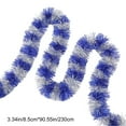 thumbnail image 3 of Mouliraty Christmas Tinsel Garland, 90.5in Colorful Wool Striped Christmas Tree Decoration Festive Holiday Indoor Decor for Home Party and Office Scene Setup, Blue, 3 of 6