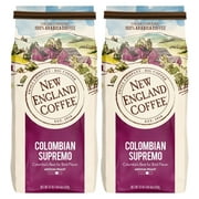 (2 pack) New England Coffee Colombian Supremo Ground Coffee, 22 oz