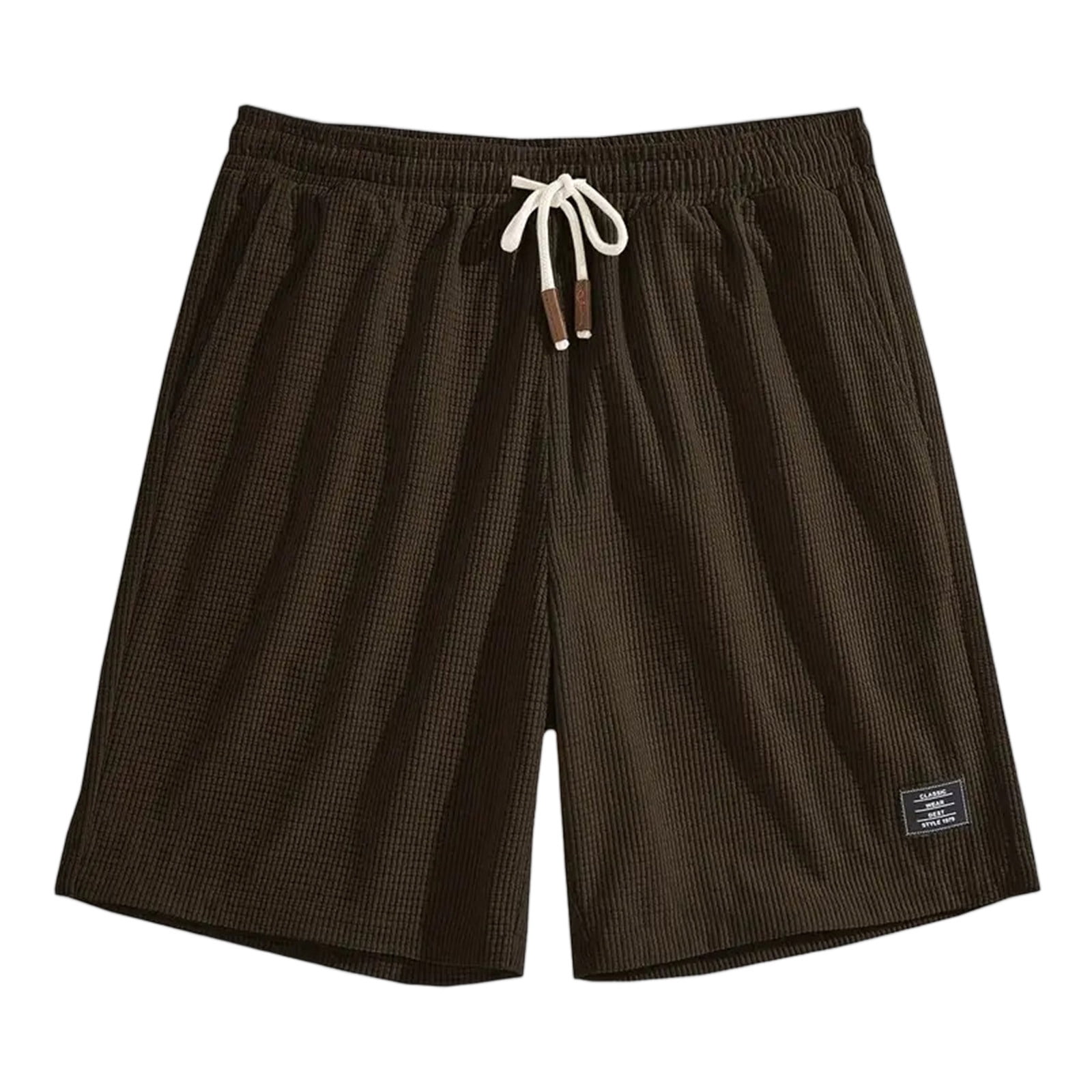Nestiefly Men Workout Shorts 7 Inch Jacquard Texture Elastic Waist