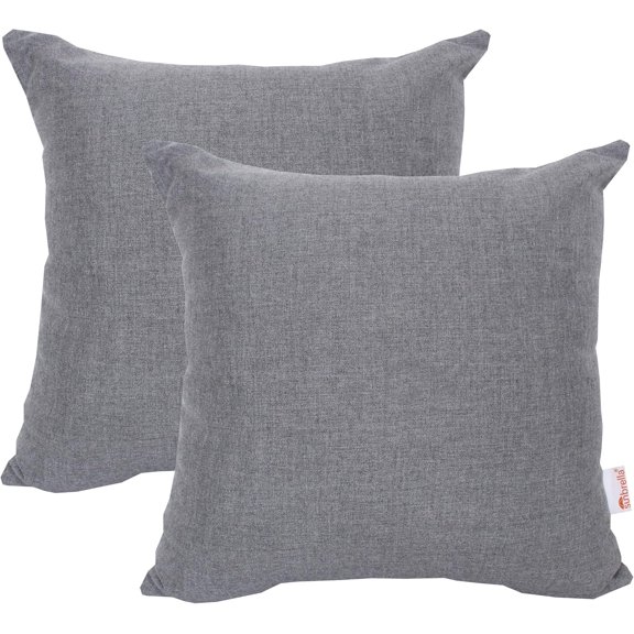 Outdoor/Indoor Sunbrella Throw Pillows Square Set of 2 pieces 20""x20"" Cast Slate - Cover Only, Insert Not Included, Grey