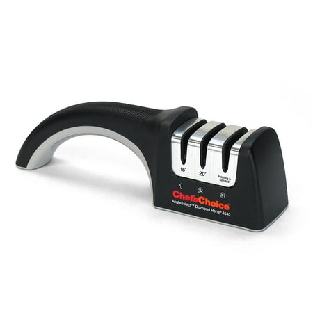 Chefs Choice Edgecraft Diamond Hone - Chef's Choice 4640 Angle Select Diamond Hone Manual Sharpener, Grey & Black
