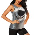 thumbnail image 2 of Gukieu Smiling Polar Bear Print Women's Quick-drying Fitness Vest, Round Neck Sleeveless Fitness T-shirt, Suitable for Yoga, Sports-X-Large, 2 of 7