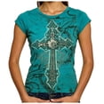 thumbnail image 2 of Women's Graphic Tees Y2K Vintage Gothic Tops 2000s Streetwear Slim Fit Shirt Emo Scene Alternative Clothes for Women, Casual Party Shirts, 2 of 8