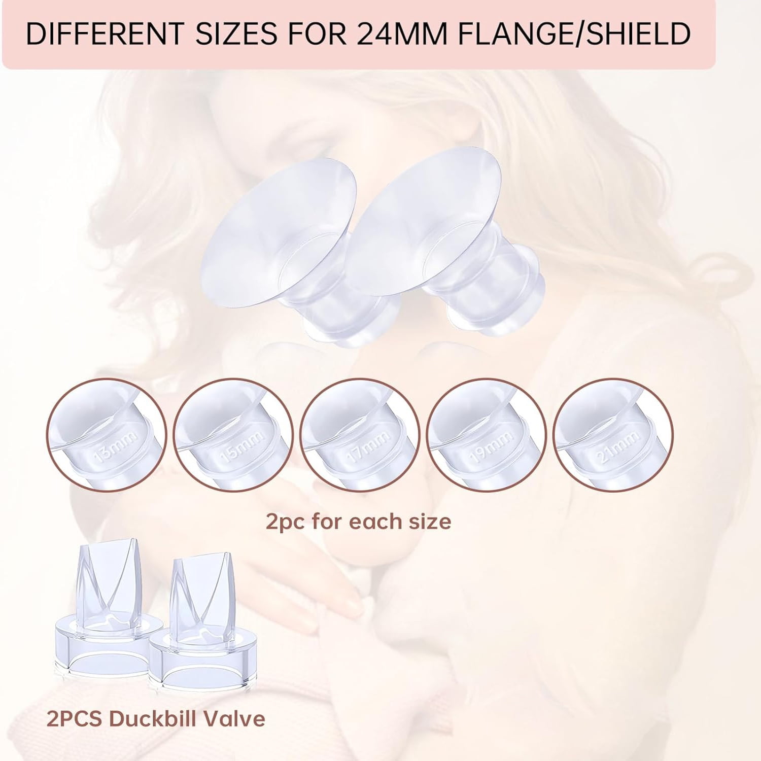 Flange Inserts 19mm For Medela,Spectra 24mm Shields/Flanges,Compatible...