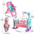 thumbnail image 3 of Juego de muñecas DeAo con cuna, silla alta móvil, accesorios de alimentación, 21 piezas, j deAO deAO, 3 of 5