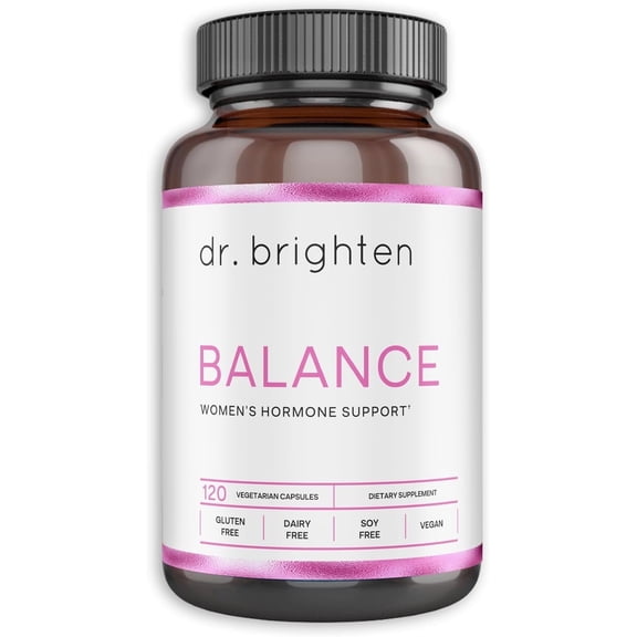Dr. Brighten Balance - Hormone Balance for Women with Chasteberry and DIM - Targets Hormonal Acne, Period Issues, & PMS - Vegan, Non-GMO