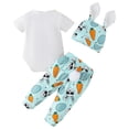 thumbnail image 3 of GYRATEDREAM Baby Boy Clothes Newborn Boy Outfit Print Romper Long Pants Hat 3PCS Infant Clothes Set, Size 6-9M, 3 of 8