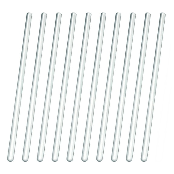 10PK Glass Stirring Rods, 7.9" - Rounded Ends, 6mm Diameter - Excellent for Laboratory or Home Use - Borosilicate 3.3 Glass - Eisco Labs