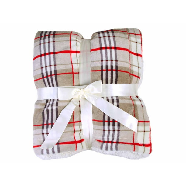 Blanket Super Soft Plaid Print Reversible Winter Blankets Walmart Com Walmart Com