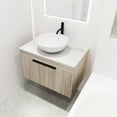 thumbnail image 2 of 30" Bathroom Vanity With Ceramic Art Basin. Wall Mounted White Oak Style. Soft Close Door For Silent Use. Ample Storage. Plywood Cabinet. 24.23" In Height Modern Design Vanity. Oak. Basin & Door., 2 of 6
