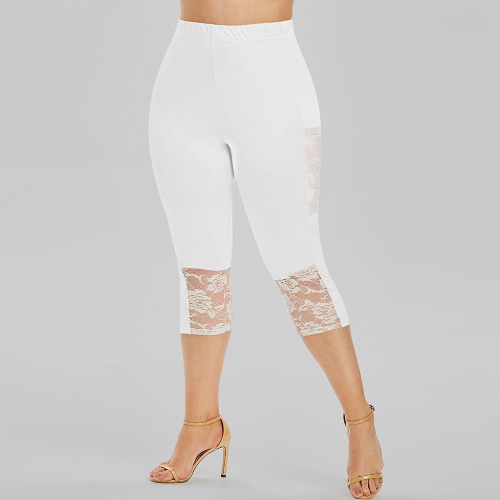 Buy online White Capri Leggings With Lace from Capris & Leggings for Women  by The Gud Look for ₹489 at 11% off