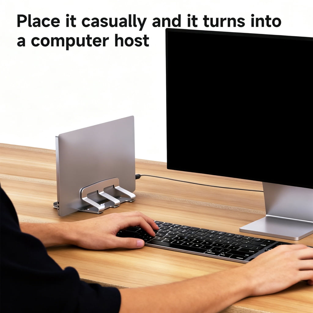 Vertical Laptop Stand 2 Slot Desktop Stand Holder Adjustable Dock Space Saving for Desk Notebook