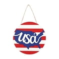 thumbnail image 2 of CuiLiyq 4th of July Wooden Welcome Door Hanger, Patriotic Memorial Day USA 250th Anniversary Sign for Front Porch Wall Entryway Home Decor, 2 of 6