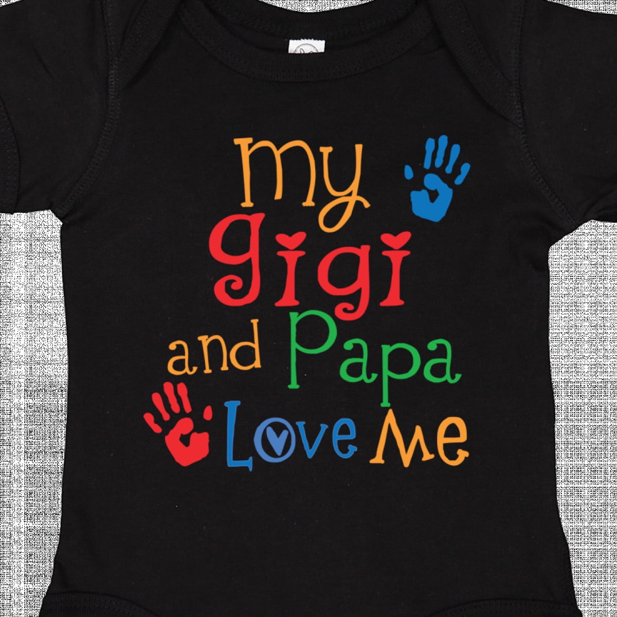 Inktastic Gigi and Papa Love Me Grandkids Boys or Girls Baby Bodysuit