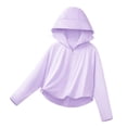 thumbnail image 2 of Girls Boys UPF 50+ Sun Hoodie Shirts with Mask and Brim Long Sleeve UV Protection Ice Silk Zip Sunscreen Clothes Purple 13-14 Years, 2 of 8