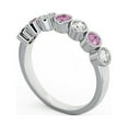 thumbnail image 2 of 0.70 Ct Round Cut Pink Sapphire Real Diamond Sparkle Eternity Band for Women 14K White Gold Size 6, 2 of 7