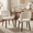 Beige, variant on VKNOW Upholstered Dining Chairs with Solid Wood Frame, Padded Seat & Curved Back, Chenille Accent Chairs for Dining Room, Kitchen, Living Room, Beige, Set of 4