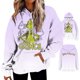 thumbnail image 1 of Sudadera de manga larga con capucha de Grinch para mujer, de algodón, con bolsillo, para mujer, para Navidad, para adulto, color morado, talla L, 1 of 8