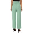 thumbnail image 5 of Huowey Womens Pants Solid Color High Waist Wide Leg Loose Lace Up Casual Pants Straight Leg Pants, 5 of 7