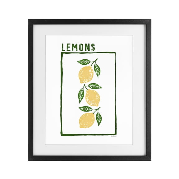 Stupell Industries Tasty Summer Lemons Black Framed Print Under Glass, design by Amanda Greenwood
