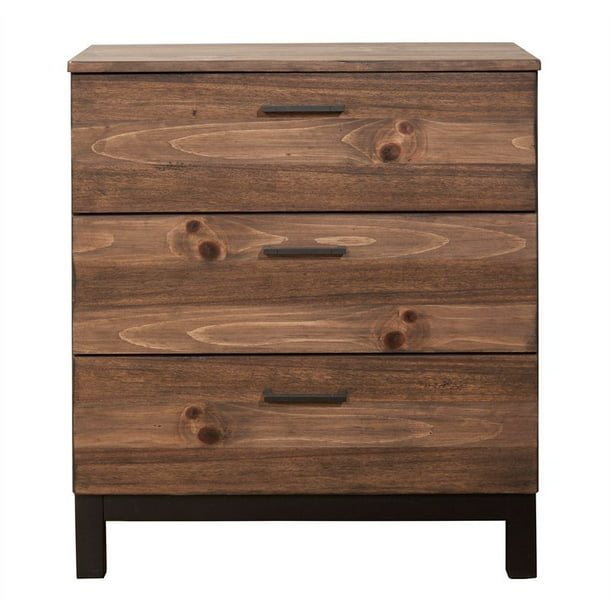 Drawer Accent Chest In Rustic, Short 3 Drawer Dresser