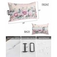 thumbnail image 2 of Ombre Pink Rose Butterfly Outdoor Head Resting Pillows with Insert Vintage Flowers 1 Pack Waterproof Lumbar Pillows with Adjustable Elastic Strap for Patio Recliner Chaise Beach Chair, 12"x20", 2 of 7