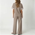 thumbnail image 4 of 2 Piece Sets for Women Summer Short Sleeve Wide Leg Outfits Crew Neck Casual Lounge Set with Pockets, S, 4 of 5