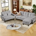 thumbnail image 3 of Soscana Sectional Sofa with Storage Ottoman and Loveseat, Modern 3 Seater L Shaped Couch Love Seat for Living Room Apartment Studio Office,Living Room Furniture Set,Light Gray, 3 of 8