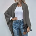 thumbnail image 4 of Lovskoo 2024 Cardigan Sweaters for Women Open Front Spring and Fall Solid Color Long Sleeved Pocket Shirt Loose Lapel Oversized Winter Outerwear Tops Gray, 4 of 5