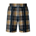 thumbnail image 4 of HKYNLAG Plaid Shorts for Men Casual Classic Drawstring Elastic Waist Bermuda Short Baggy Loose Y2k Lounge Shorts with Pockets Dark Blue S, 4 of 5