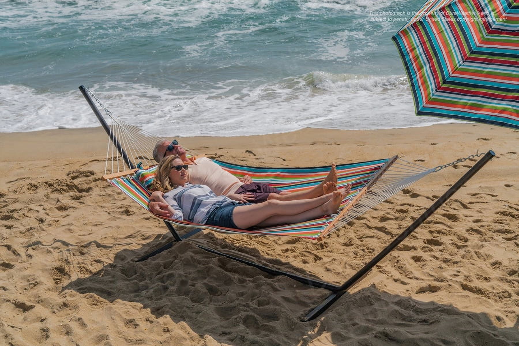 Sunbrella® Original Deluxe Size Hammock With 12'ft Stand