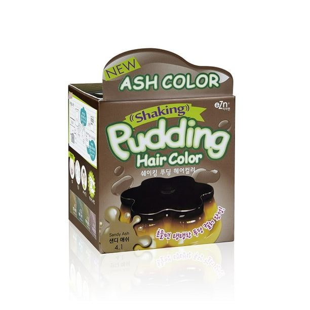 EZN Shaking Pudding Hair Dye Color 4.1 Sandy Ash, DIY Kit Included