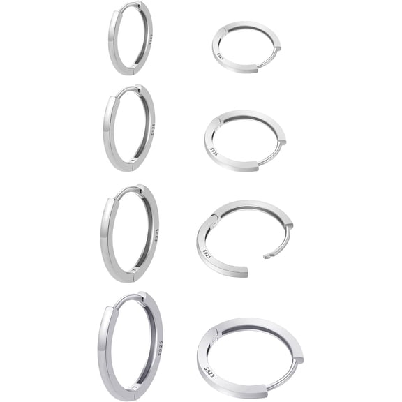 S925 Sterling Silver Hoop Earrings For Women，Small Gold Huggie Hoop Earrings Set 12 Gauge 14K Gold Plated Hypoallergenic Jewelry Gifts 6，8，10，12，14， 16，20Mm[Z3824]