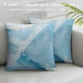 thumbnail image 3 of Awypu Light Blue Throw Pillow Case  Gold Teal Abstract Fluid Decorative Pillow Covers Blue Aqua Turquoise Funky Marble Textured Pillow Protector for Bedroom Home Outdoor, 3 of 5