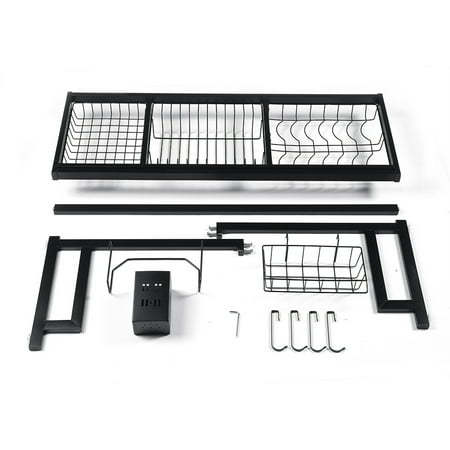 rack holder kitchen dish cutlery drain utensil bracket cutting steel storage sink drainer drying stainless